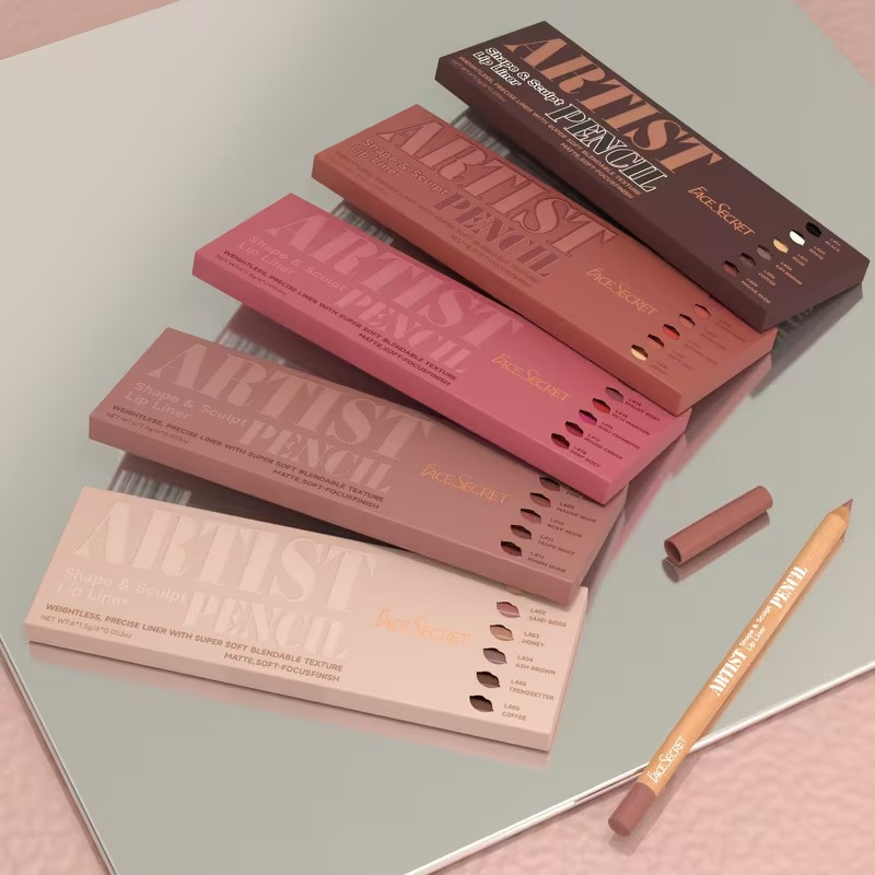 Набор карандашей для губ, 6 нюдовых оттенков.Стойкие карандаши для губ,Face Secret Artist Pencil коричневый Каменец-Подольский - изображение 12