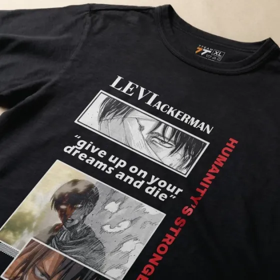 Футболка для подростка мальчика с принтом Атака Титанов Леви Акерман 5 Размер 160 Anime10765 Днепр