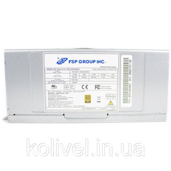 БЖ 1200W FSP FSP1200-50AAG 80+ GOLD, 6xPCI-E6+2, 135mm fan, Modular, C20, brown box (FSP1200-50AAG) Киев - изображение 4