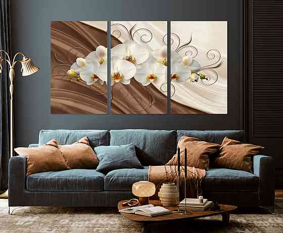 Модульная картина в гостиную / спальню  Квіти Орхідея   ART-226_3A Киев