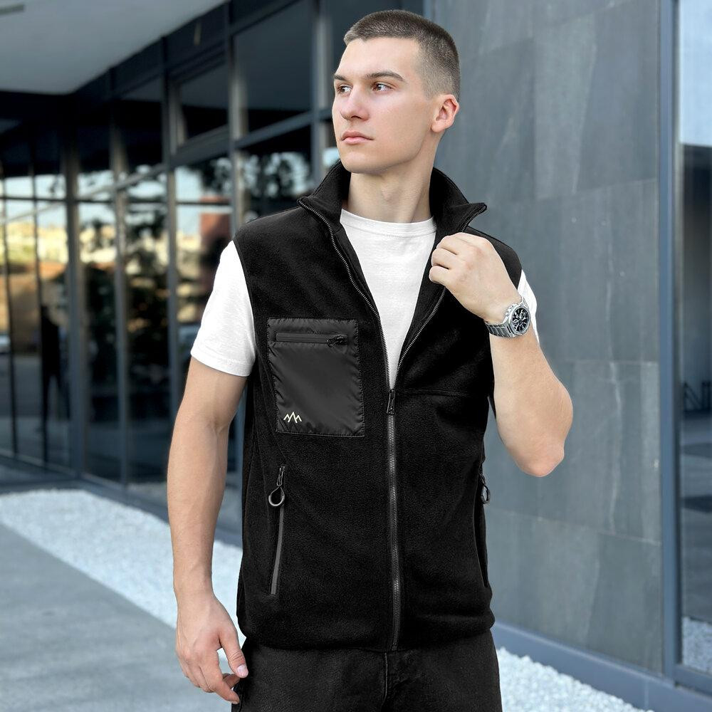 Чоловіча чорна флісова жилетка Pobedov Wolf Київ - фото 5