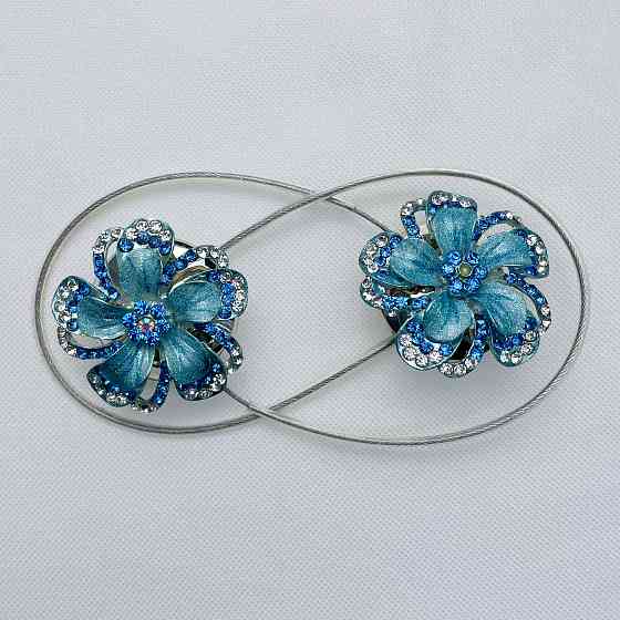 Магніти для штор та гардин "Flowers" набір 2 шт Блакитний (81-240) Київ