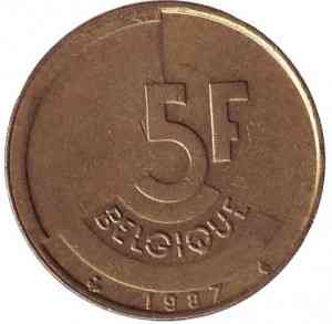5 франків. 1987 рік, Бельгія (Belgique). Полтава