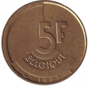 5 франків. 1987 рік, Бельгія (Belgique). Полтава - фото 1