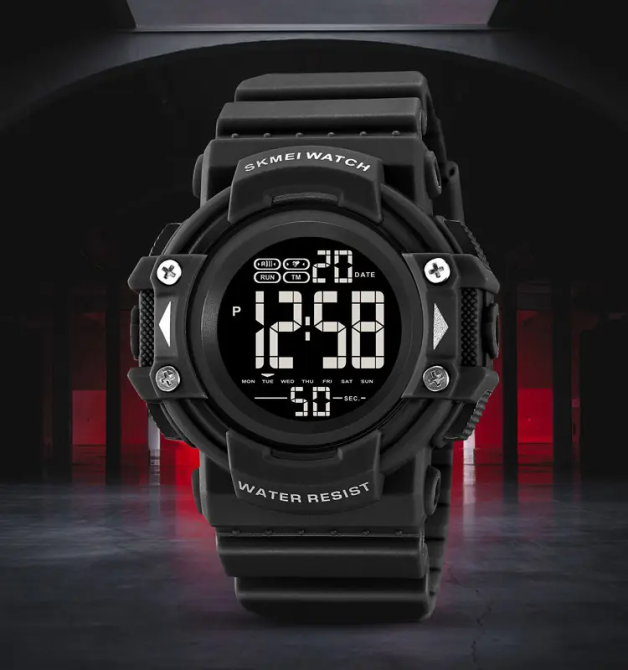 Годинник чоловічий спортивний наручний Skmei 2195 (Чорний з чорним циферблатом) Київ - фото 5