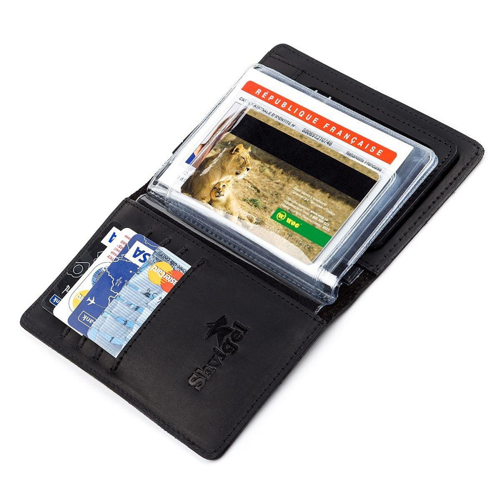 Обложка для автодокументов Shvigel 13923 кожаная Черная Киев - изображение 5