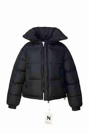 Куртка женская Haiziyuan 2603 оверсайз пуффер с воротником-стойкой черная, черный, L Киев