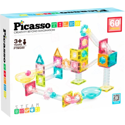 Конструктор Picasso магнітний Tiles Mini Diamond Marble Run Track Set 60 деталей (817338028299) Вінниця - фото 1