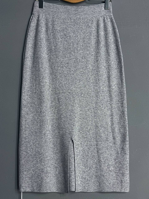 Спідниця жіноча Accorddream 8631 вʼязана міді з розрізом, сірий, one size Київ - фото 3