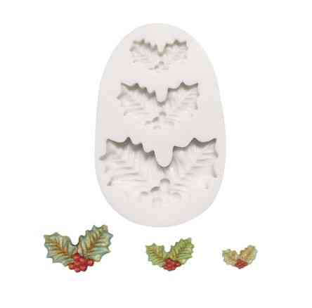 Молд кондитерский Рождественский листок силиконовый 82 на 53 мм серый Киев