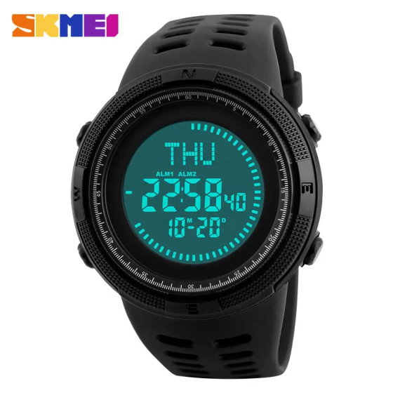 Часы мужские спортивные с компасом Skmei 1254 Compass (Черный) Винница