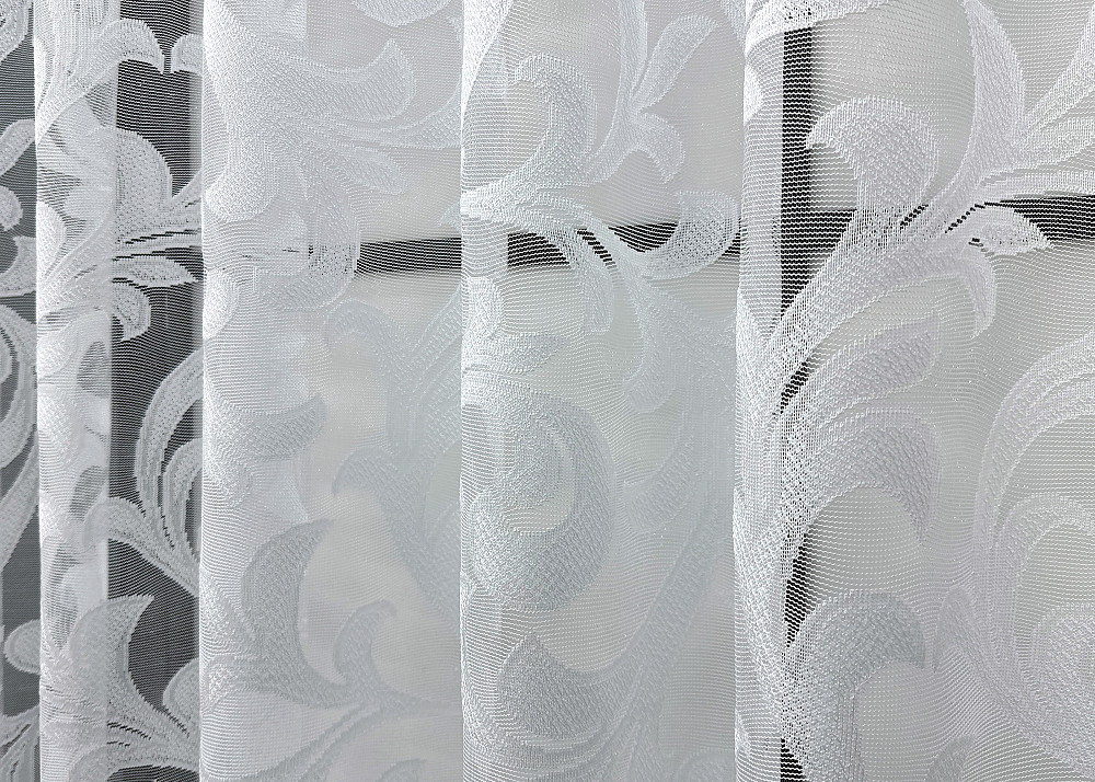 Короткая тюль, высота 1,5 м., жаккард цвет белый 1597т Киев - изображение 4