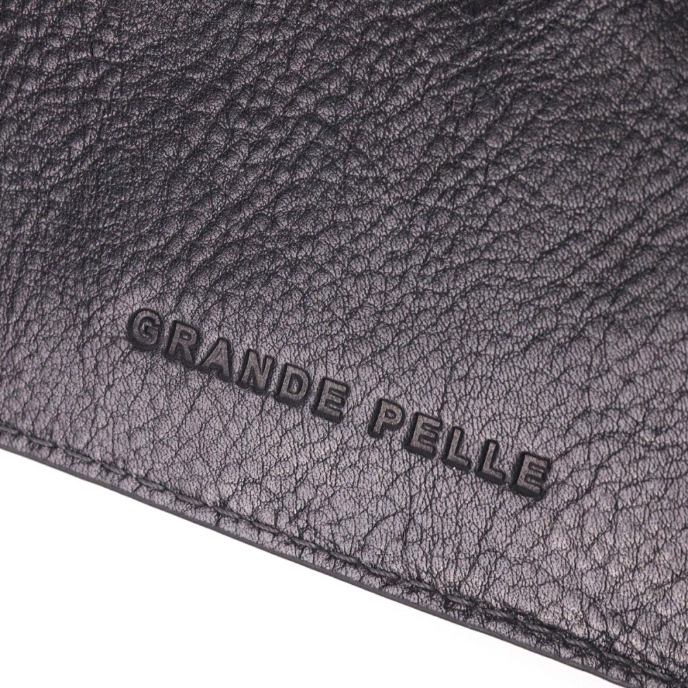 Кожаная обложка на военный билет Черная (GRANDE PELLE) Киев - изображение 1