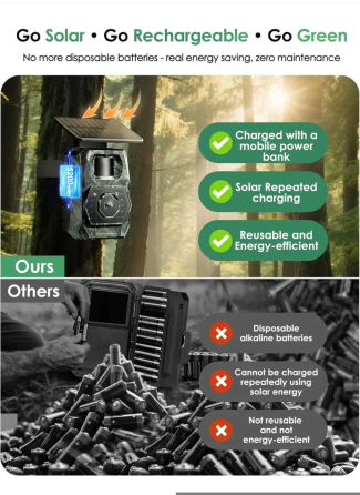 Камера-фотопастка Solar Trail Camera Wi-Fi 6, 48 МП, 1296P, нічне бачення, сонячна панель, акумулятор 5200 мАг, IP66 Київ