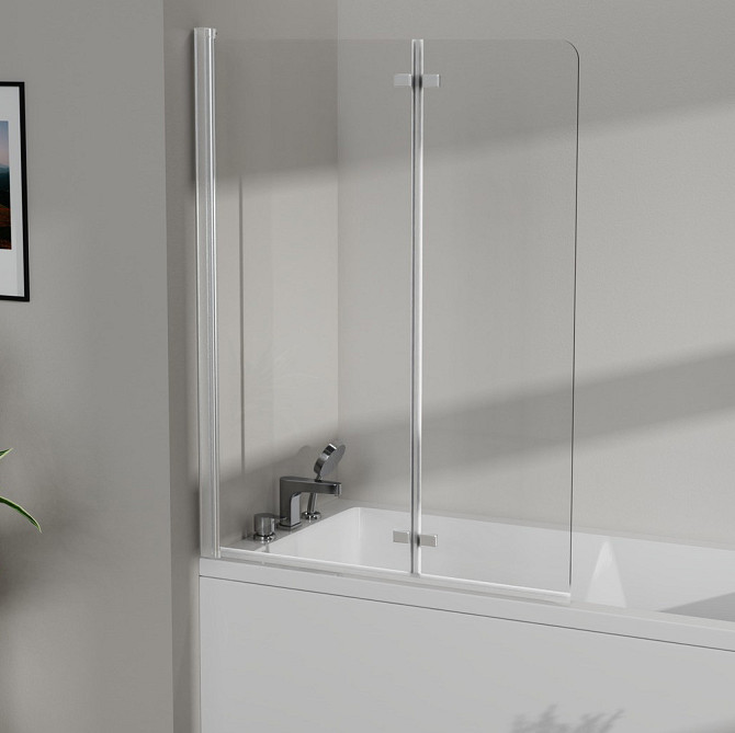 Скляна шторка для ванни AVKO Glass RDW02-J2 60+40x140 Silver Київ - фото 1