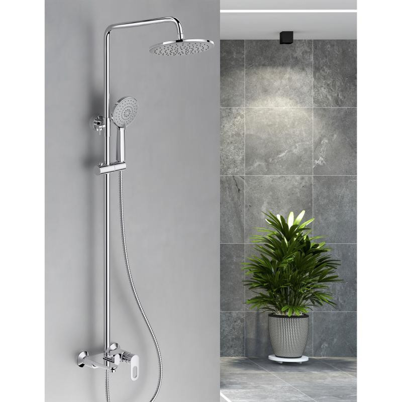 Душевая система универсальная Lidz Latwa 1030 Chrome на три потребителя (с изливом) из цинка Харьков - изображение 9