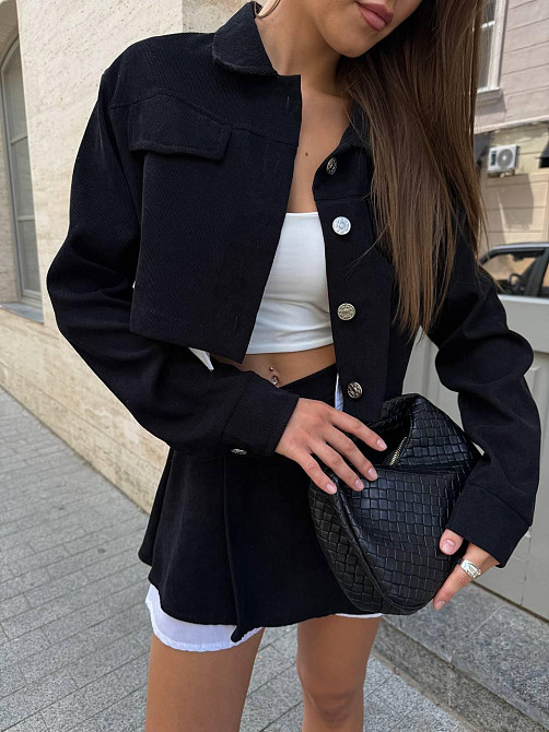 Жіночий стильний костюм двійка: жакет і спідниця вельвет Одеса - фото 10