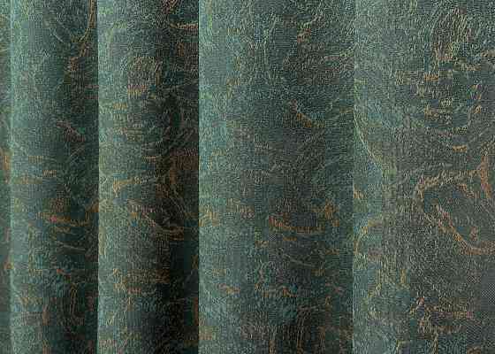 Комплект коротких штор VR-Textil Жаккард Fantasy № 1633ш Изумрудный с золотистым 140х170 см 2 шт (35-0289) Киев