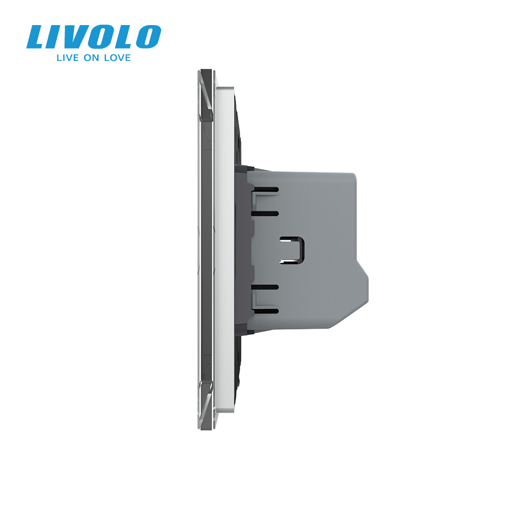 LIVOLO Сенсорний прохідний / перехресний вимикач LIVOLO, 2-сенсорний, сірий матове скло, 5А 230 Коломия - фото 3