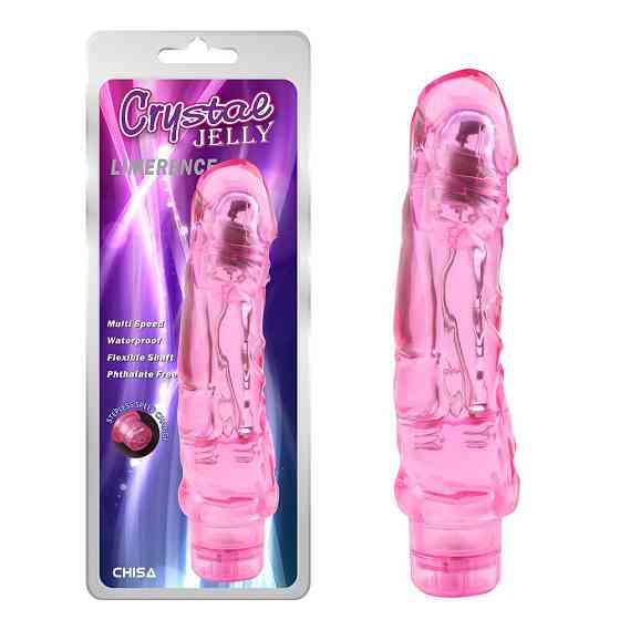 Вибромассажер на батарейках прозрачный Chisa Crystal Jelly Limerence, розовый Sex Aura Киев