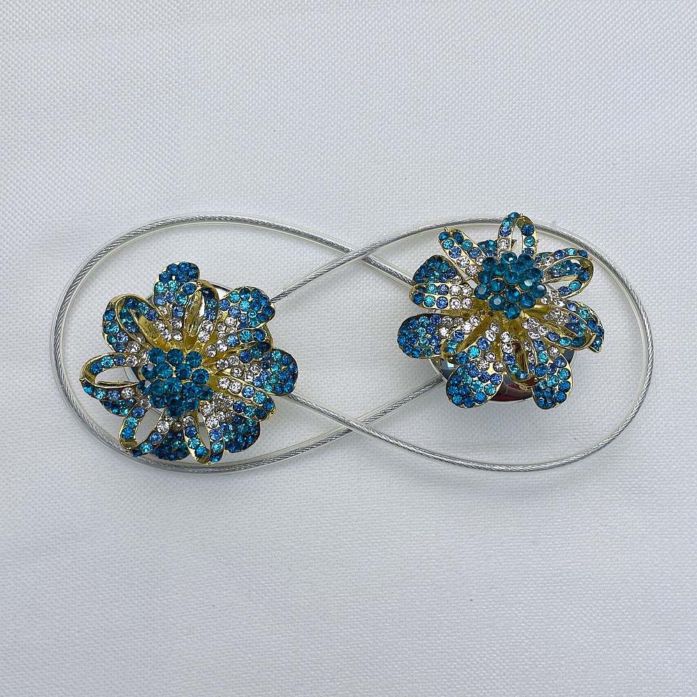 Магніти для штор та гардин "Flowers" набір 2 шт Бірюзовий з золотистим (81-200) Київ - фото 5