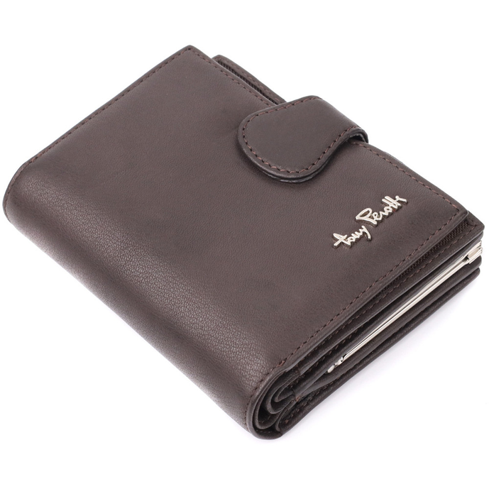 Місткий жіночий вертикальний гаманець з натуральної шкіри Tony Perotti 20841_1 (2656 moro) Коричневий Київ - фото 5