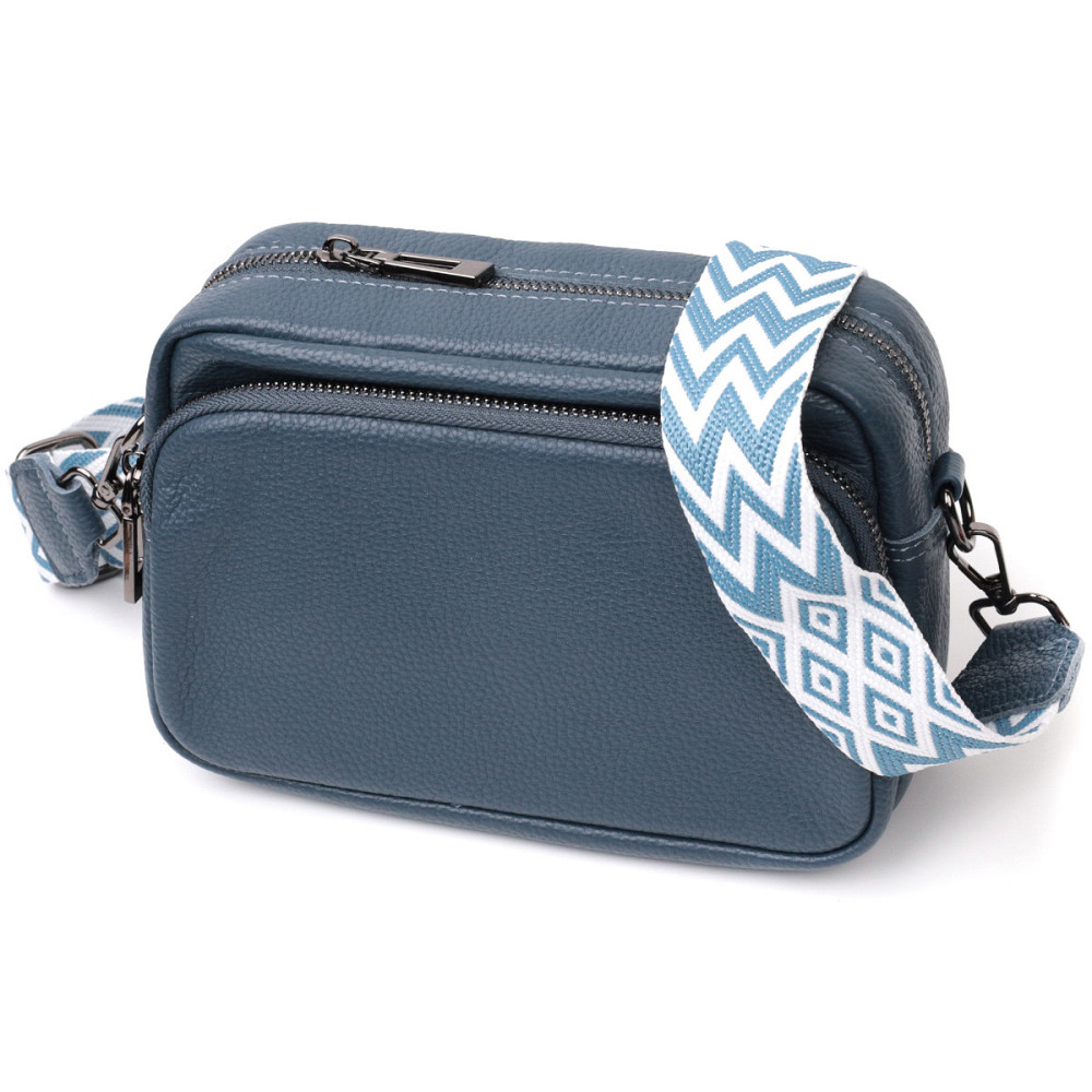 Интересная женская сумка кросс-боди из натуральной кожи Vintage 22297 Синяя Киев - изображение 1