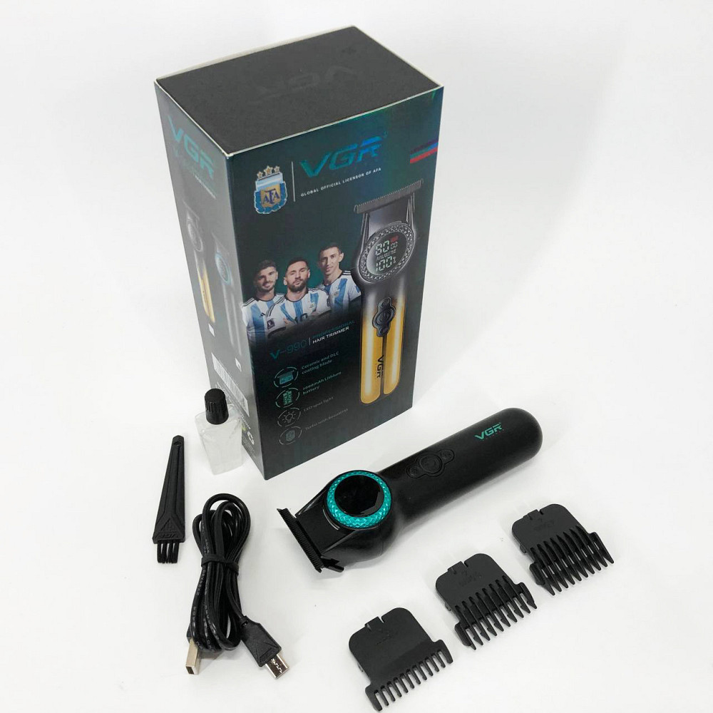Набір для стрижки волосся на акумуляторі VGR V-990, Електрична машинка для стрижки потужна BC-60 Львів - фото 13