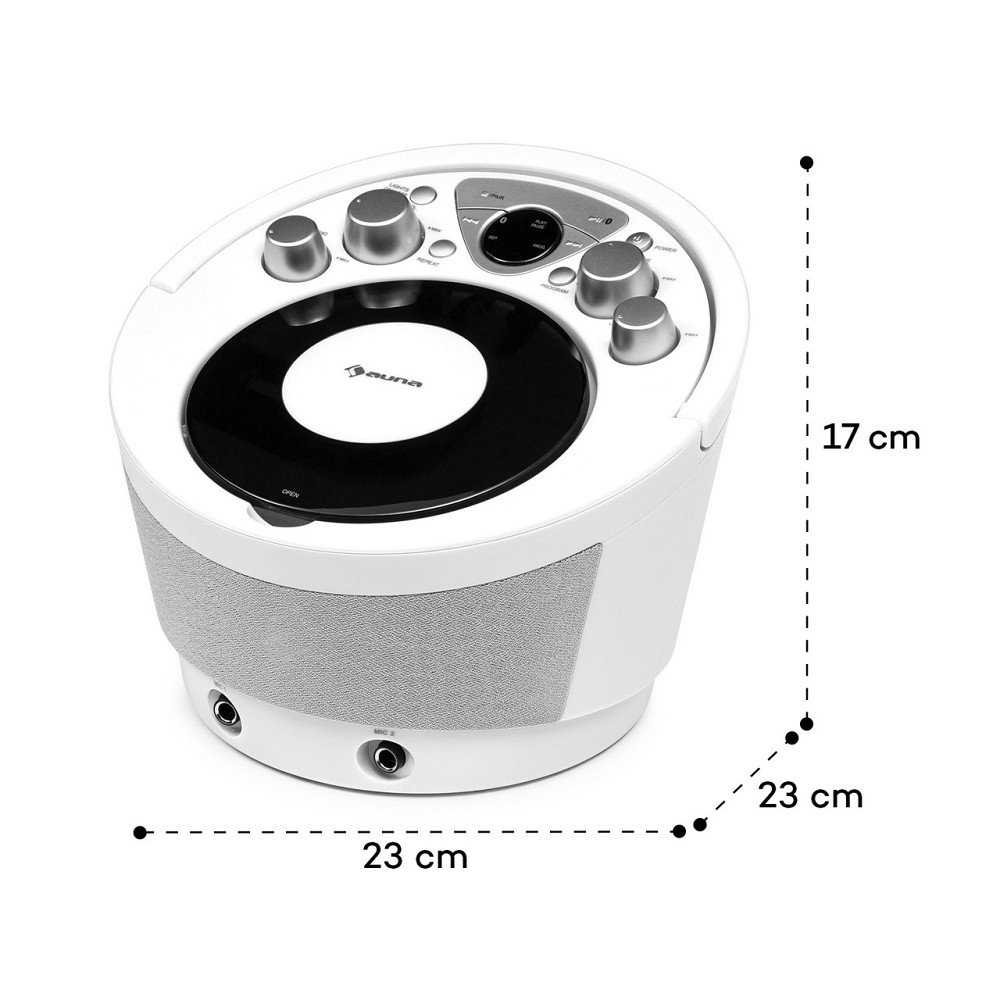 Караоке-система SingSing BT 2 мікрофони CD-плеєр BT Світлодіодний світловий ефект Мобільний білий (Німеччина, Рівне - фото 10