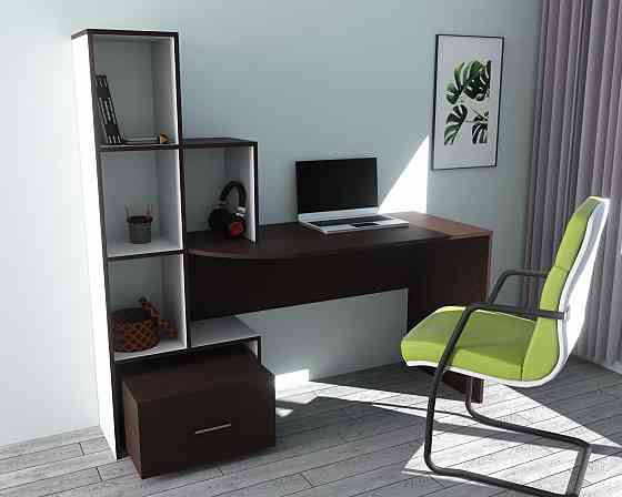 Стол письменный СП-1 №2, Венге Магия/Белый, 1500/550/1500 Львов