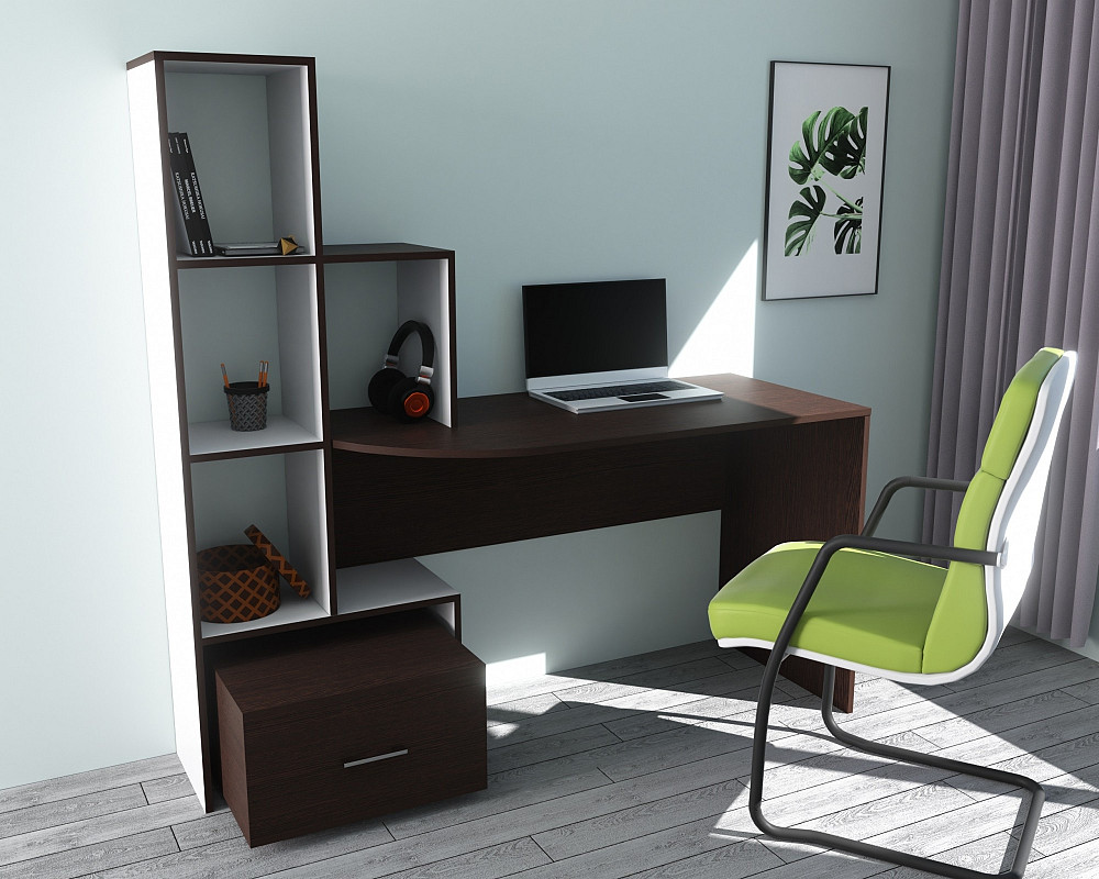 Стіл письмовий СП-1 №2, Венге Магія/Білий, 1500/550/1500 Львів - фото 1