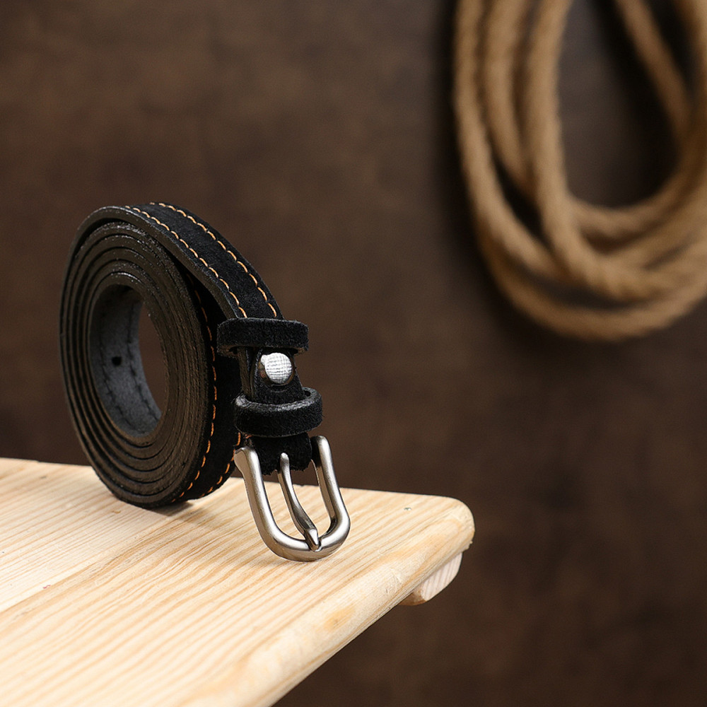 Стильный замшевый ремень для женщин Vintage 20772 Черный Киев - изображение 3