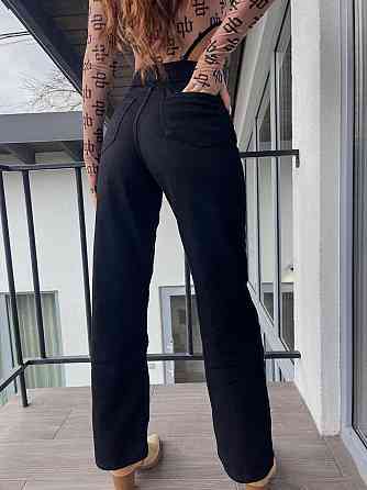 Женские голубые джинсы трубы-палаццо коттон 100% Черный, 36 Одесса