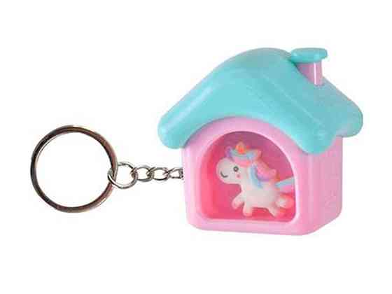 Брелок домик со светом 4,5см единорог арт.K7916 ТМ 7TOYS Киев