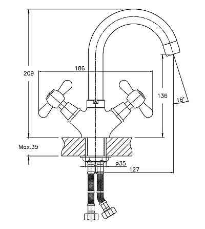 Змішувач для умивальника Haiba Dominox 274   ( HB0088 ) 24371 Харків