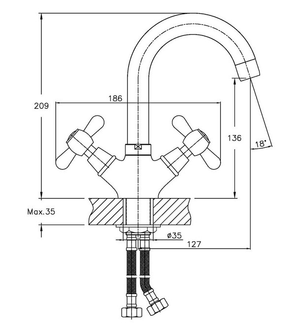 Змішувач для умивальника Haiba Dominox 274   ( HB0088 ) 24371 Харків - фото 3
