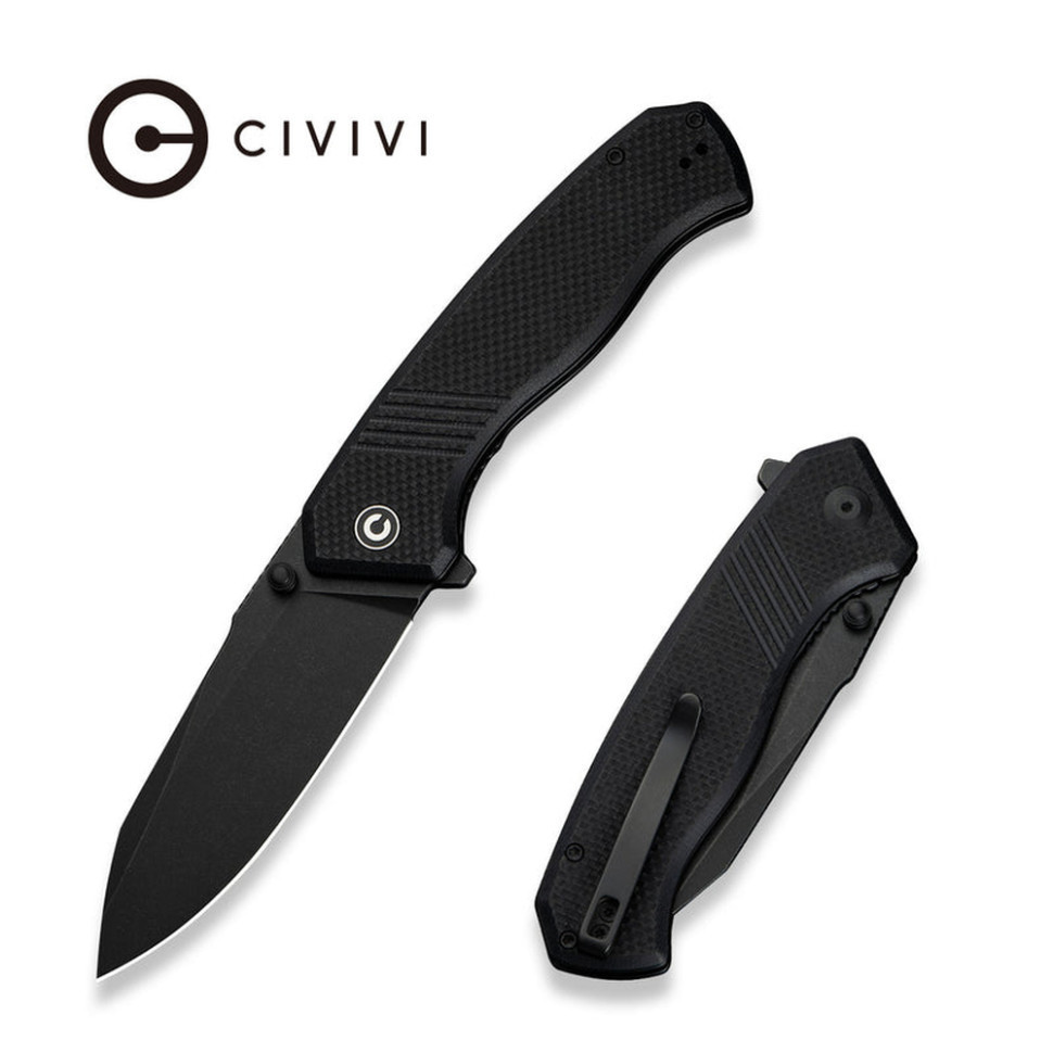 Нож складной туристический Civivvi Placoid, (9.3 см) 14C28N / G10 черный Киев - изображение 10