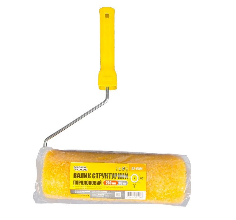 MASTERTOOL Валик малярський структурний MASTERTOOL Moltopren Decor 80/230 мм Ø 6 мм з ручкою 92 Коломия - фото 6