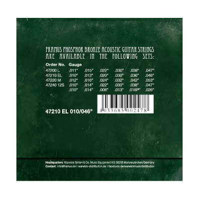 Струны для гитары Framus Phosphor Bronze Extra Light (10-46) (47210 EL) Винница - изображение 2
