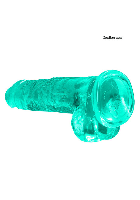 Зеленый реалистичный фаллоимитатор с мошонкой REALROCK CRYSTAL CLEAR, 21 см Sex Aura Киев - изображение 4