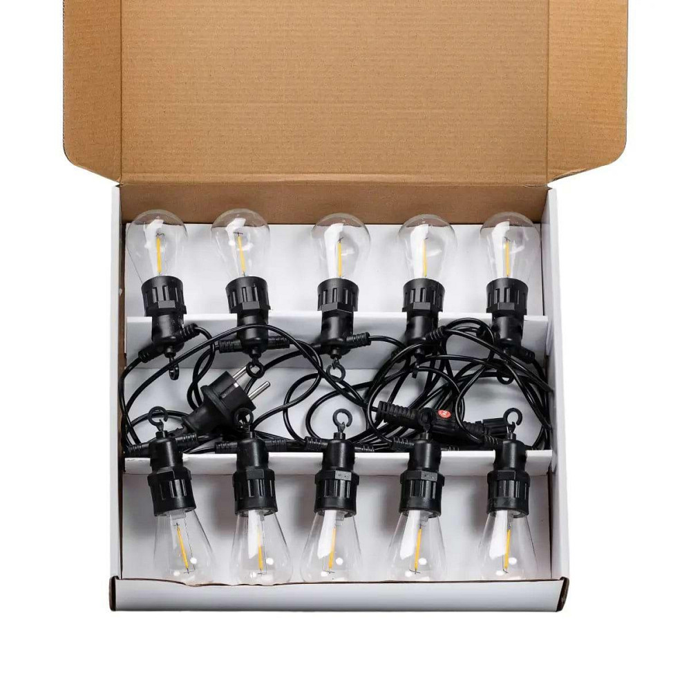 Ретро гирлянда жовта на 10 LED ламп, 5 метрів Київ - фото 6