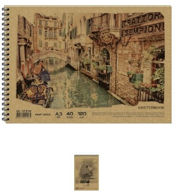 Альбом для малювання "Графіка" спіраль A3 40арк 120г/м АR3740 крафт, шт Київ - фото 1