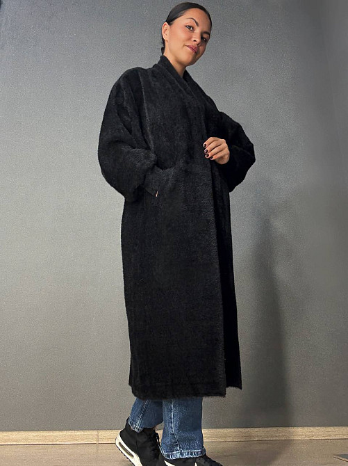 Кардиган женский Fancy Matinee 30740 ангора длинный с карманами, черный, one size Одесса - изображение 7