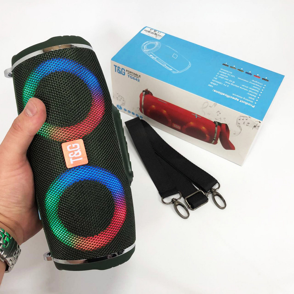 Портативна колонка зі світлодіодним підсвічуванням TG642, Портативна акустична bluetooth колонка OU-76 Івано-Франківськ - фото 6