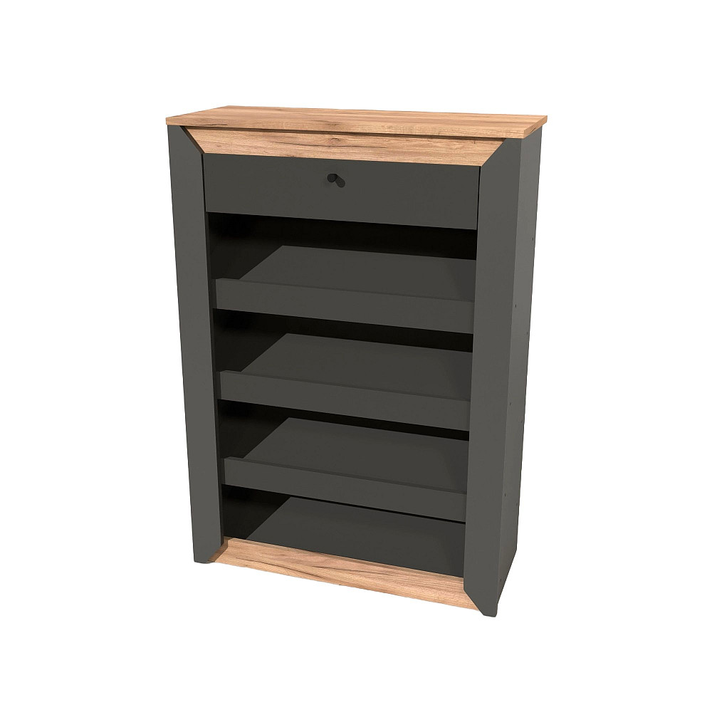 Тумба для обуви Эверест Нордик-800 80х32х113 см Графит + Дуб крафт золотой (DTM-5548) Днепр - изображение 6