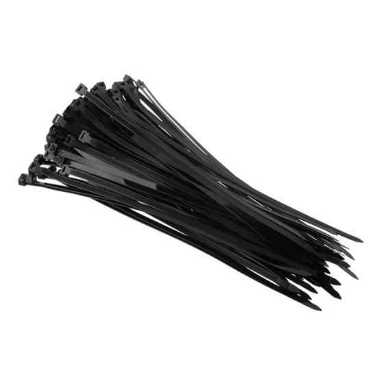 Хомут пластиковий, 7,6×350 мм, 100 шт/упак, чорний INTERTOOL TC-7636 Киев