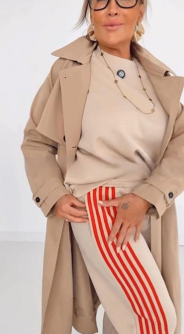 Женский теплый костюм двойка батал с лампасами пума плюш Бежевый, 52/54 Одесса - изображение 9