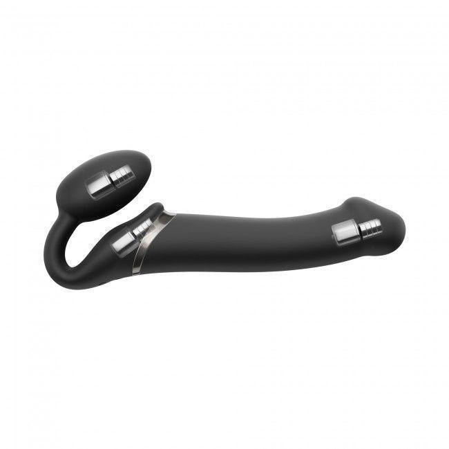 Безремневой страпон с вибрацией Strap-On-Me Vibrating Black L, диаметр 3,7см, пульт ДУ, регулируемый Sex Aura Киев - изображение 5