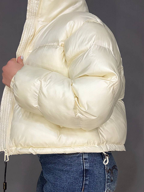 Куртка жіноча Lady Yep 10015 коротка глянцева пуффер молочна, молочний, 44 Київ - фото 6