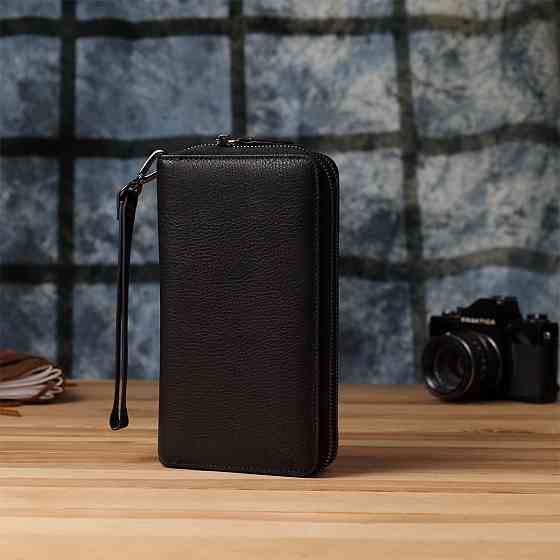 Цікавий чоловічий клатч із натуральної шкіри Vintage 23063 Чорний Київ